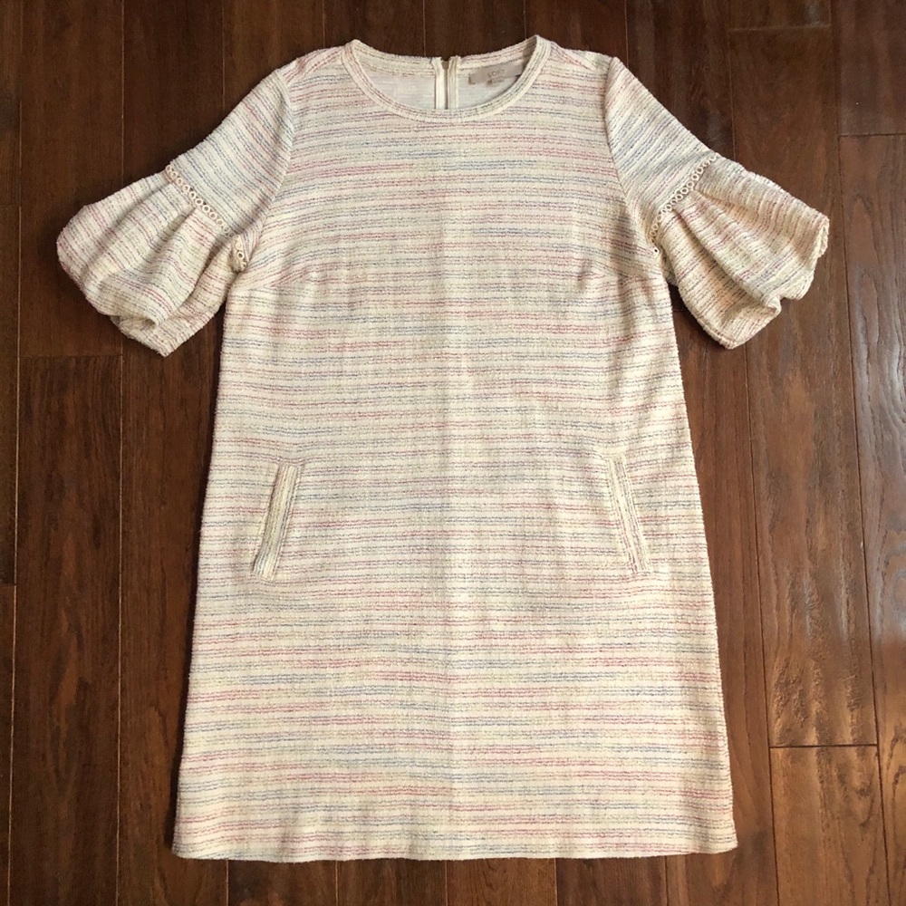 LOFT Boucle Puff Sleeve Dress